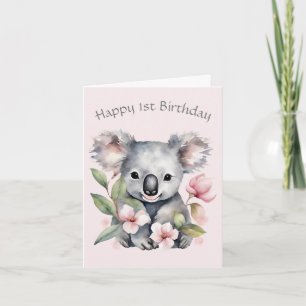 Custom Koala Bear Birthday Card