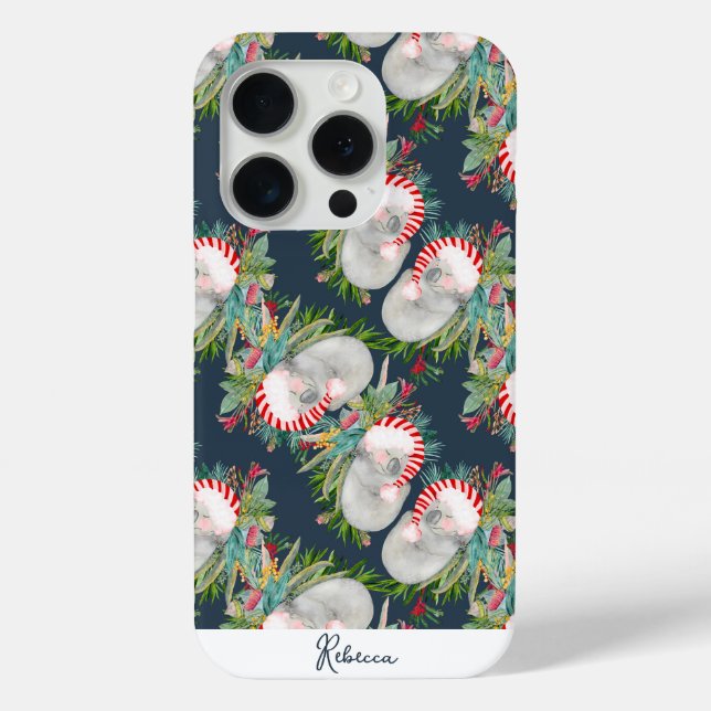 Custom Koala Christmas Blue Case-Mate iPhone Case (Back)