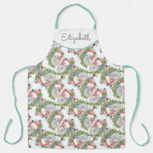 Custom Koala Christmas White Apron