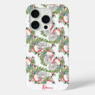 Custom Koala Christmas White iPhone 15 Pro Case