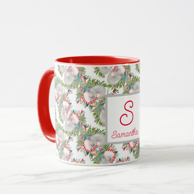 Custom Koala Christmas White Mug (Front Left)