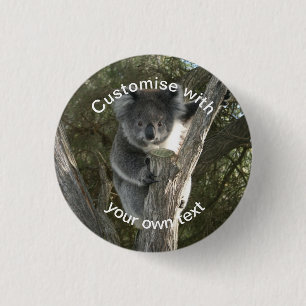 Custom Koala Climbing a Tree 3 Cm Round Badge
