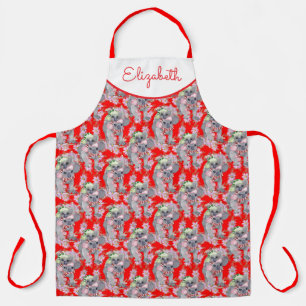 Custom Koala Family Red Christmas Apron