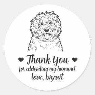 Custom Komondor Dog Wedding Favour Stickers