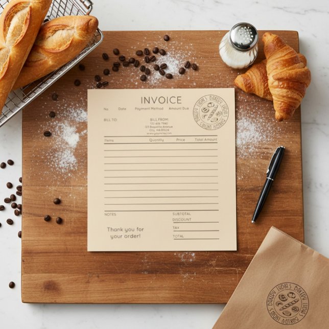 Custom Kraft Bakery Invoice  Notepad (Creator Uploaded)