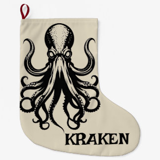 Custom Kraken Octopus Squid Name Personalised Large Christmas Stocking