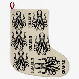 Custom Kraken Octopus Squid Name Personalised Large Christmas Stocking