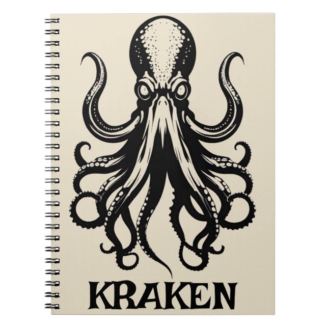 Custom Kraken Octopus Squid Name Personalised Notebook (Front)