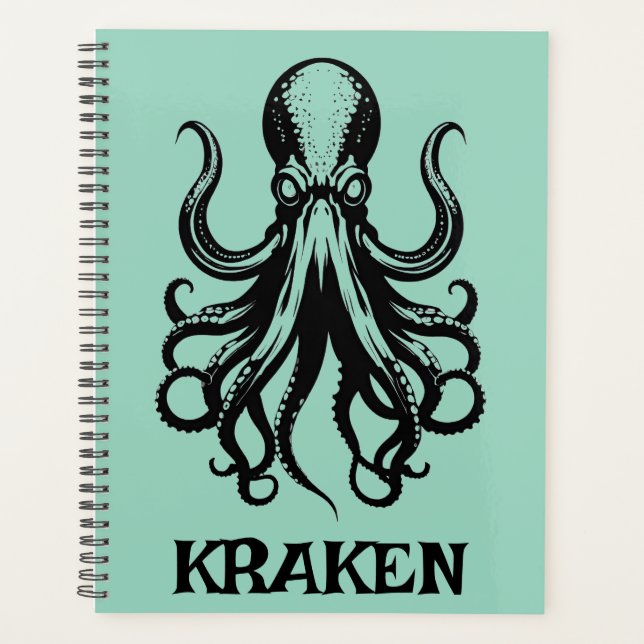 Custom Kraken Octopus Squid Name Personalised Planner (Front)