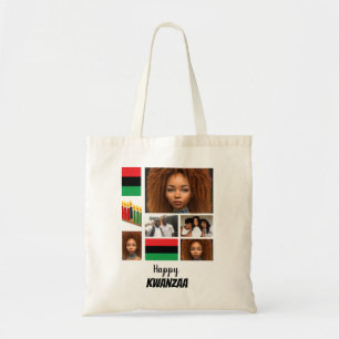 Custom Kwanzaa 8 Photo Collage Tote Bag
