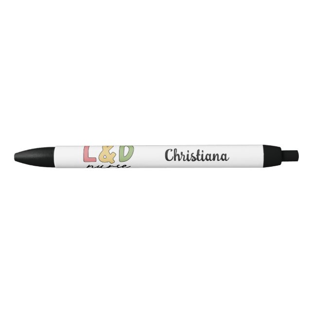 Custom L and D Nurse | Labour and Delivery Nurse Black Ink Pen (Front)