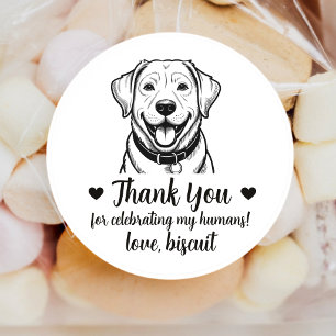 Custom Lab Dog Wedding Favour Stickers
