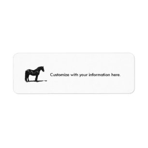 custom label - Friesian Horse Return Address Label