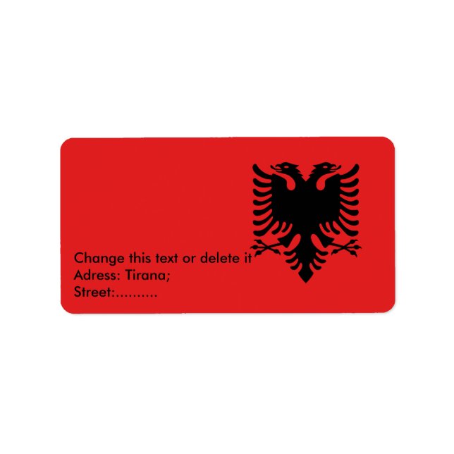 Custom Label with Flag of Albania (Front)