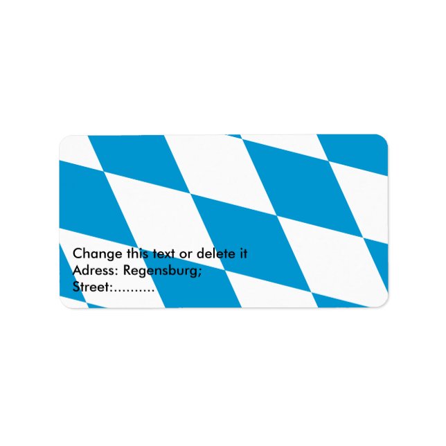 Custom Label with Flag of Bavaria (Front)