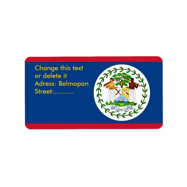 Custom Label with Flag of Belise (Front)