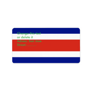 Custom Label with Flag of Costa Rica