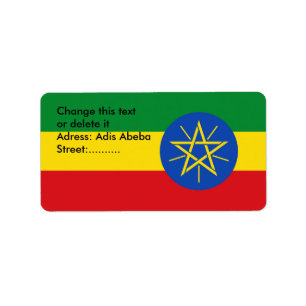 Custom Label with Flag of Ethiopia