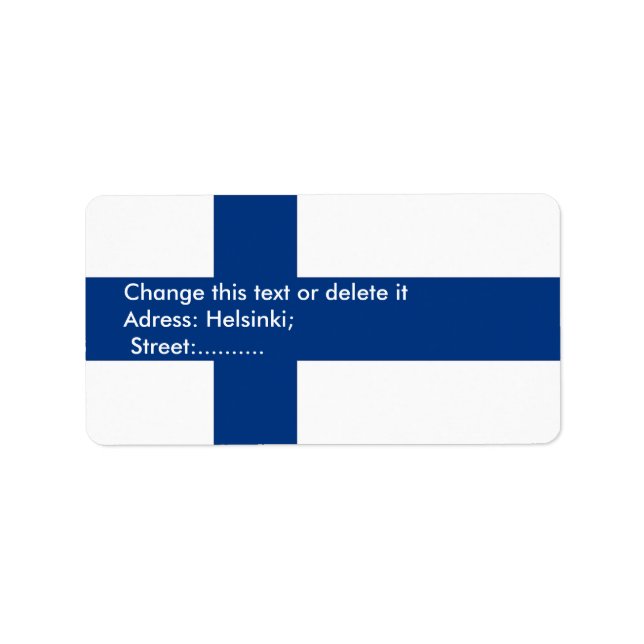 Custom Label with Flag of Finland (Front)