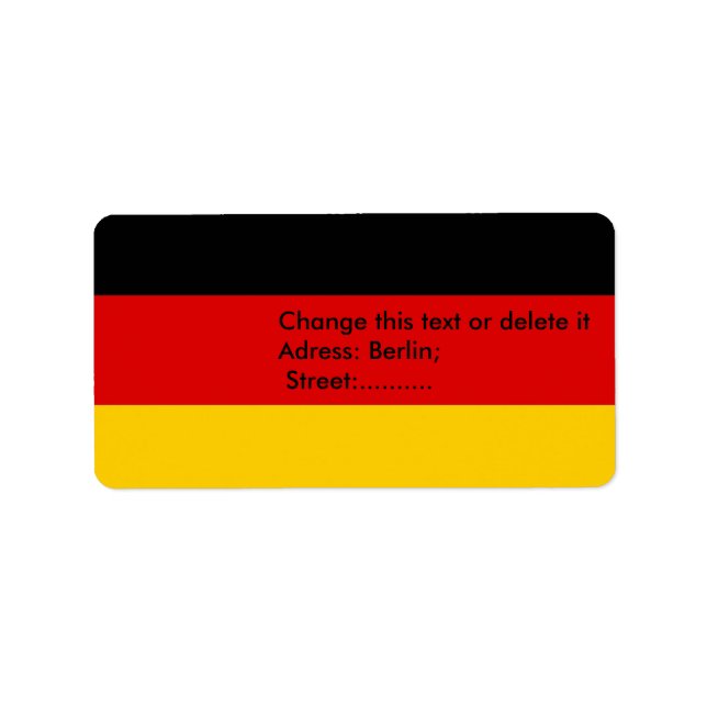 Custom Label with Flag of Germany (Front)