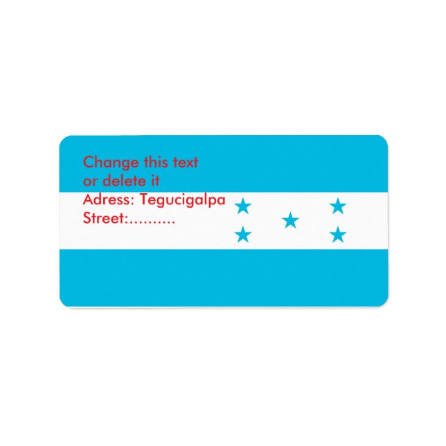 Custom Label with Flag of Honduras (Front)