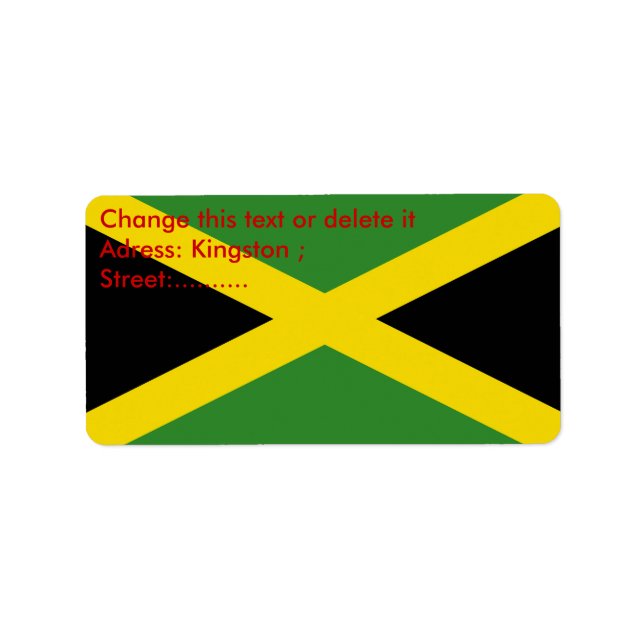 Custom Label with Flag of Jamaica (Front)