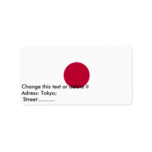 Custom Label with Flag of Japan (Front)