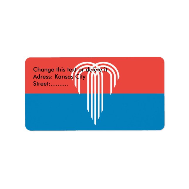 Custom Label with Flag of Kansas City, Missouri (Front)