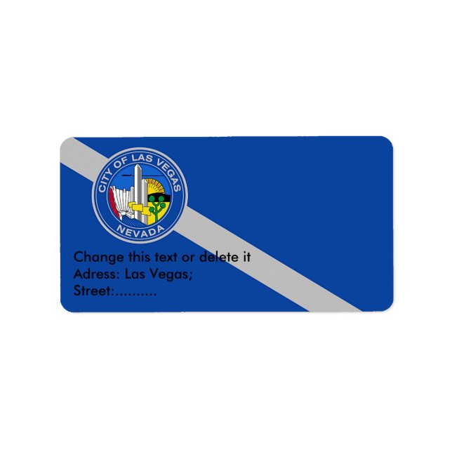 Custom Label with Flag of Las Vegas, U.S.A. (Front)