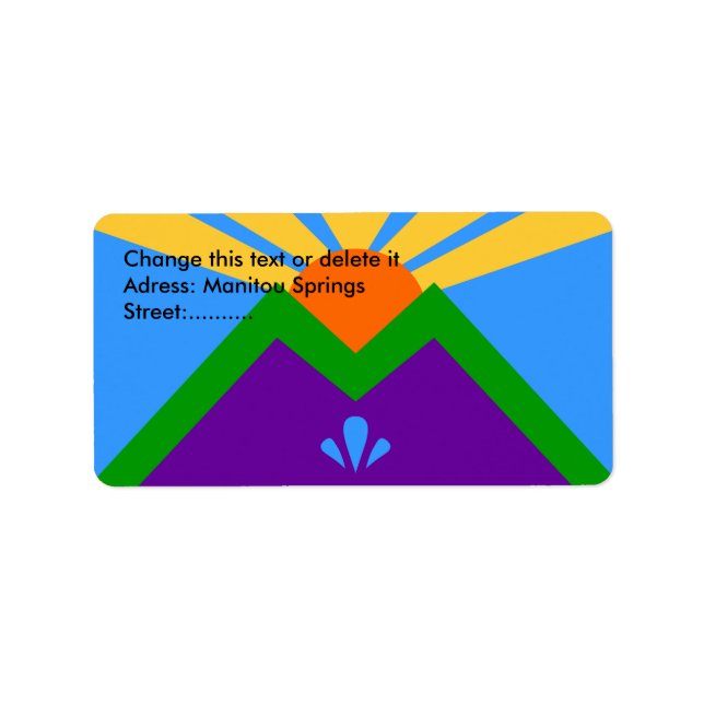 Custom Label with Flag of Manitou Springs (Front)