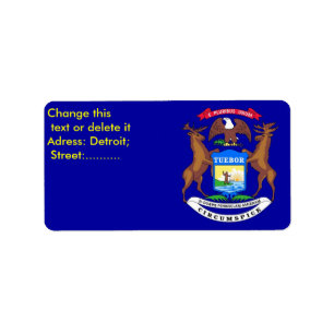 Custom Label with Flag of Michigan