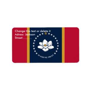 Custom Label with Flag of Mississippi, USA
