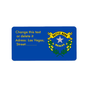 Custom Label with Flag of Nevada, U.S.A.