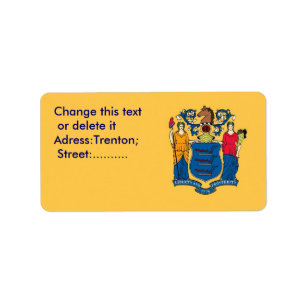 Custom Label with Flag of New Jersey, U.S.A.