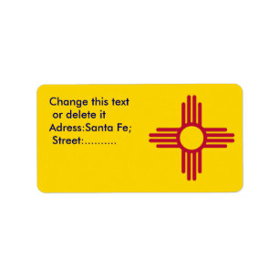 Custom Label with Flag of New Mexico, U.S.A.