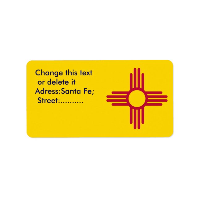 Custom Label with Flag of New Mexico, U.S.A. (Front)
