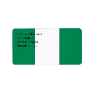 Custom Label with Flag of Nigeria