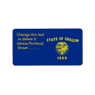 Custom Label with Flag of Oregon, U.S.A.