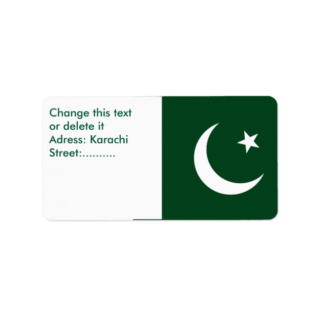 Custom Label with Flag of Pakistan (Front)