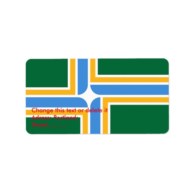 Custom Label with Flag of Portland, U.S.A. (Front)