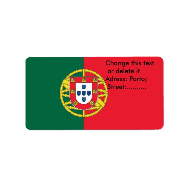 Custom Label with Flag of Portugal (Front)
