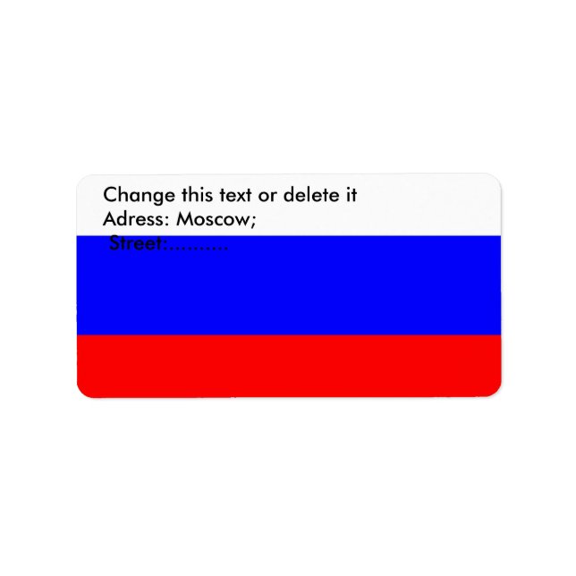 Custom Label with Flag of Russia (Front)