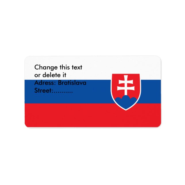 Custom Label with Flag of Slovakia (Front)