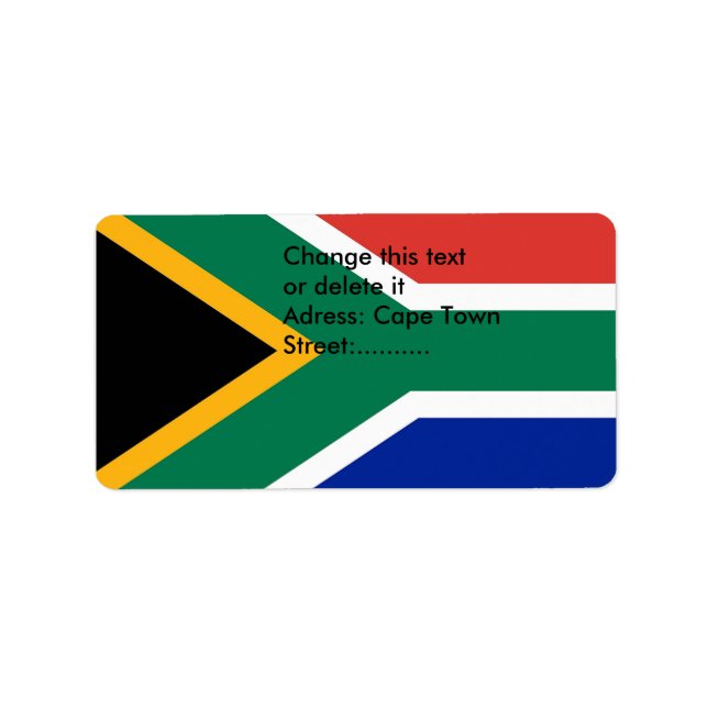 Custom Label with Flag of South Africa (Front)