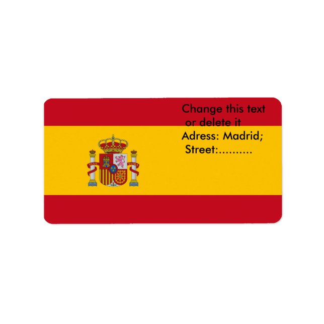 Custom Label with Flag of Spain (Front)