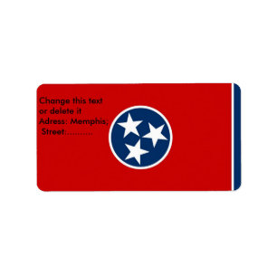 Custom Label with Flag of Tennessee, U.S.A.