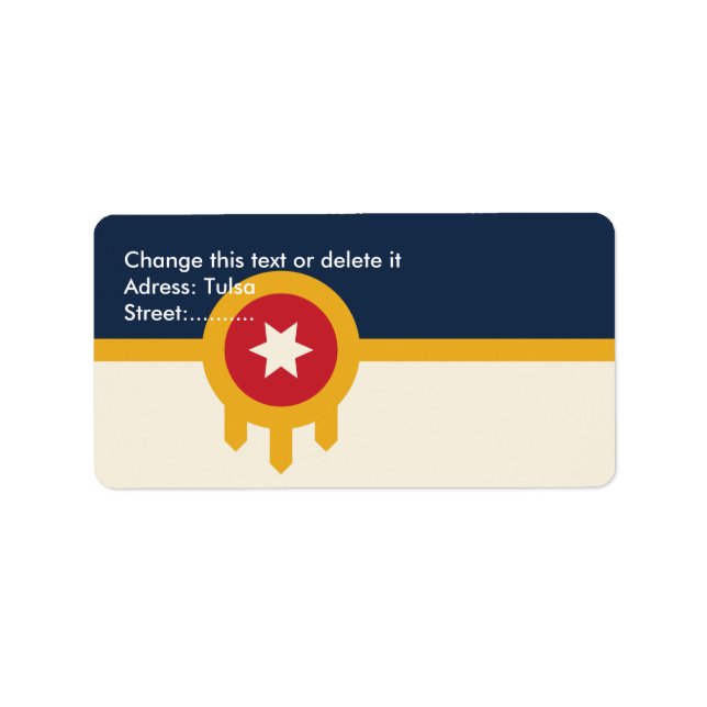 Custom Label with Flag of Tulsa, Oklahoma (Front)