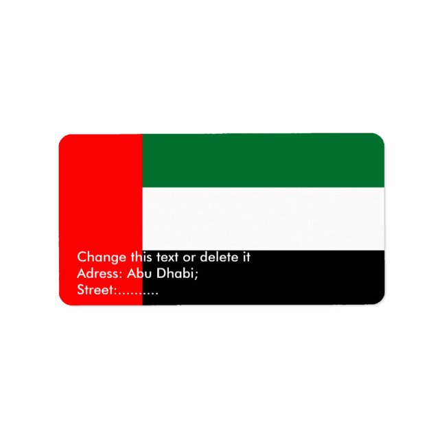 Custom Label with Flag of United Arab Emirates (Front)