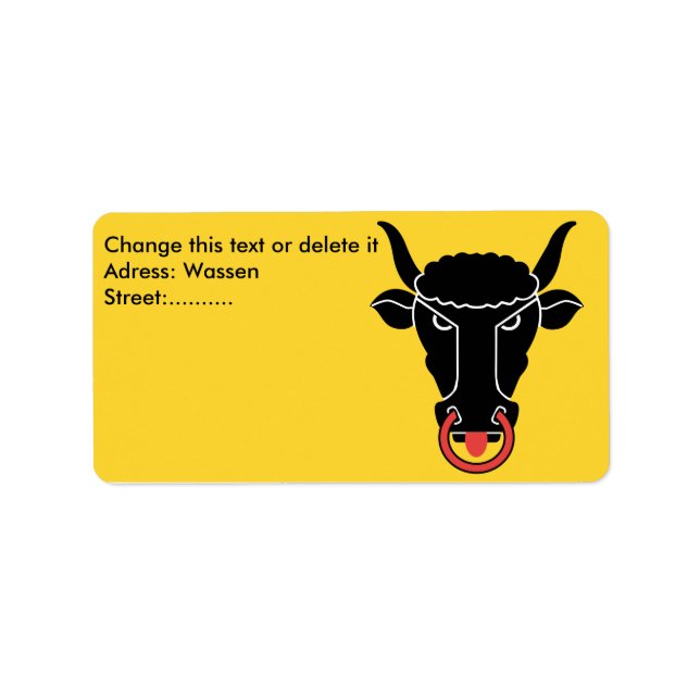 Custom Label with Flag of Uri canton, Switzerland (Front)