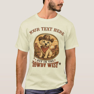 Custom Labrador Cowboy Dog Mum Dad T-Shirt